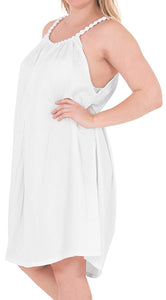 Women's Beachwear Plus Size Lounger Kimono Blouse Bikini Cover ups Dresses White