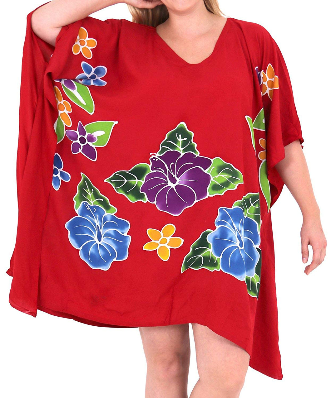 Women's Beachwear Evening Plus Kimono Blouse Loose Casual Cover ups Dresses Red