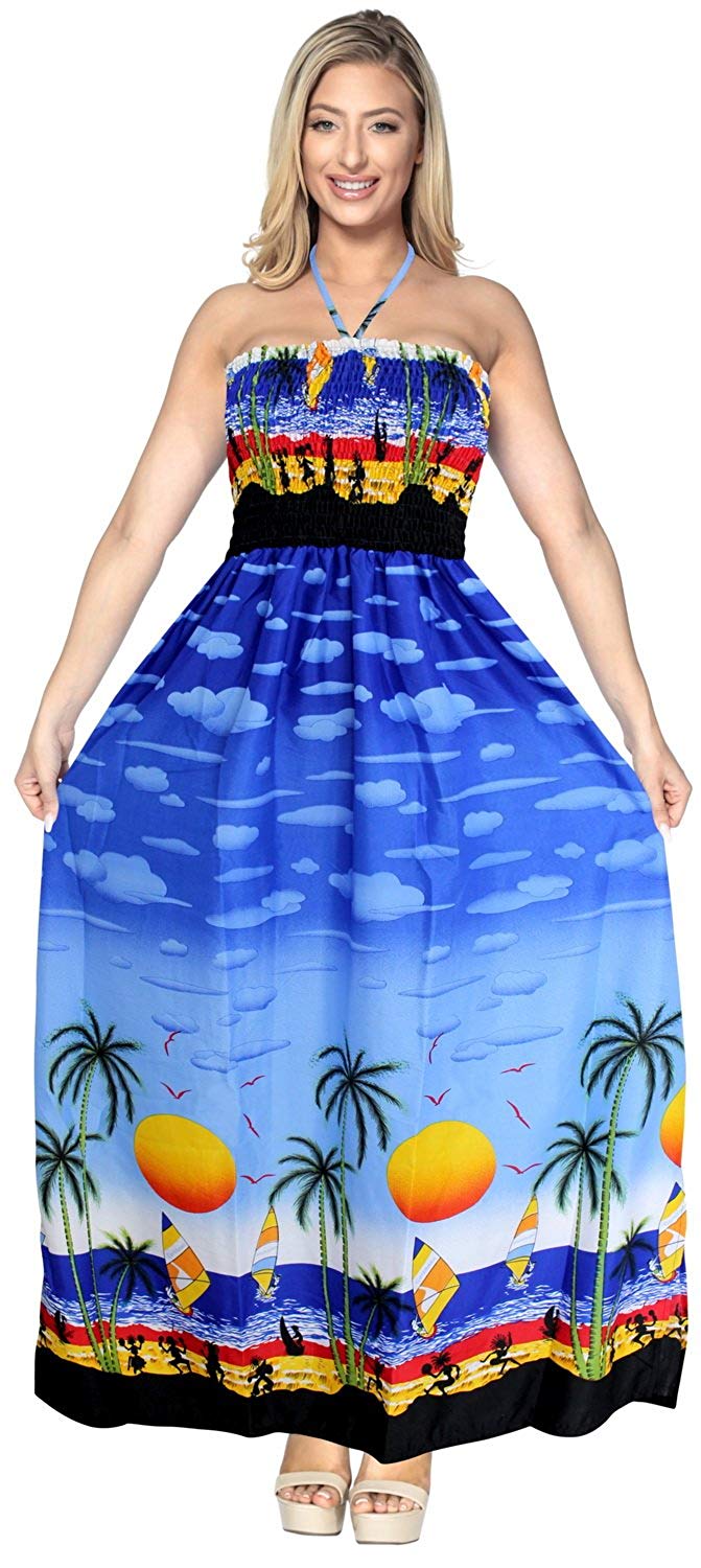 la-leela-soft-printed-vacation-tube-dress-womens-bright-blue-283-one-size