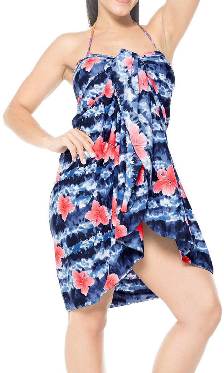 LA LEELA Women's Midi Caftan Beach Cover Up – Embroidery, Rayon, Plus Size, Swimwear Wrap, Vacation Dress