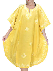 LA LEELA Rayon Solid 01 Women's Kaftan Kimono Nightgown Dress Beachwear Cover up