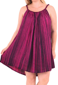 Rayon Swimwear Tie Dye Casual Short Beach Dress Evening Caftan Cover up Purple