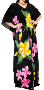 Women's Beachwear Sleeveless Rayon Cover up Dress Casual Caftans Multi Black
