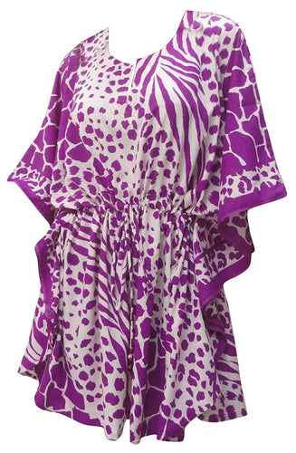 la-leela-cover-ups-animal-printed-beach-swim-caftan-purple