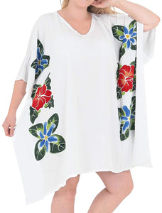 Women Loose Designer Sundress Beachwear Plus Size Evening Casual Cover ups White