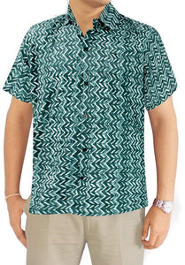 LA LEELA Shirt Casual Button Down Short Sleeve Beach Shirt Men Aloha Pocket 25
