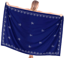 Load image into Gallery viewer, LA LEELA Women Beachwear Sarong Bikini Cover up Wrap Dress Solid 1 ONE Size