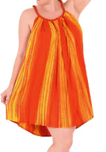 Load image into Gallery viewer, Women&#39;s Swimwear Beach Dress Hand Tie Dye Purple Evening Dress Cover up Yellow