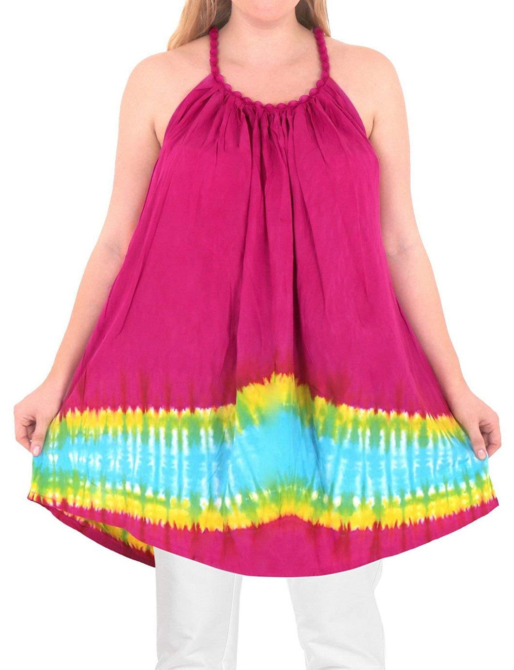 Women's Loose Fit Top Designer Tunic Beachwear Plus Size Casual Pink 14 - 18W