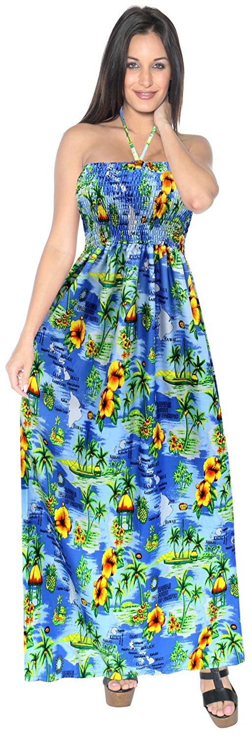la-leela-soft-printed-vacation-tube-dress-womens-bright-blue-283-one-size