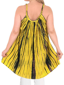 Women's Beachwear Loose Fit Plus Size Light Blouse Tunic Casual Yellow 14 - 16W