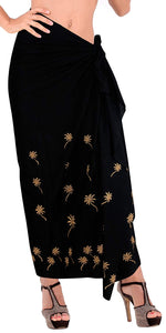 LA LEELA Women Bikini Cover up Wrap Dress Swimwear Sarong Solid ONE Size