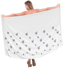 Load image into Gallery viewer, la-leela-rayon-cover-up-suit-womens-beach-sarong-solid-72x42-white_6121