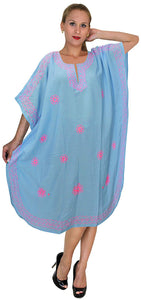 LA LEELA Rayon 01 Solid Women's Caftan Kimono Nightgown Beachwear Cover up Dress