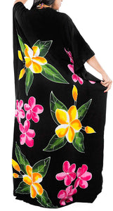 Women's Beachwear Sleeveless Rayon Cover up Dress Casual Caftans Multi Black