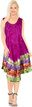 Load image into Gallery viewer, La Leela Smooth Rayon Swirl Hand Tie dye Embroidered Casual Short Beach Dress