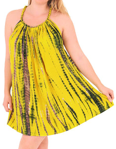 Women's Rayon Swimsuit Swimwear Evening Beach Dress Caftan Tie Dye Caftan Yellow