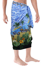 Load image into Gallery viewer, floral-beachwear-swimwear-soft-likre-wrap-vintage-sleepwear-pareo-aloha-sarong