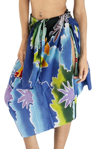 LA LEELA Swimsuit Cover-Up Sarong Beach Wrap Skirt Hawaiian Sarongs for Women Plus Size Large Maxi EA