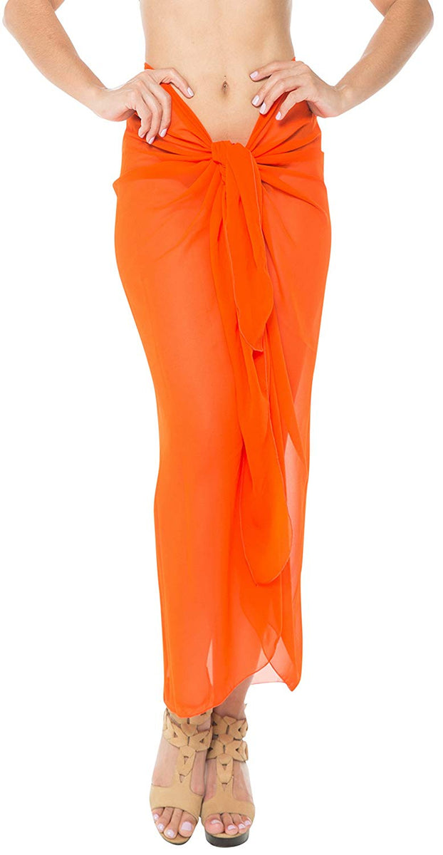 LA LEELA Women's Pareo Sarong - One Size Beach Cover Up, Marigold Palm Tree Print, Rayon Fabric