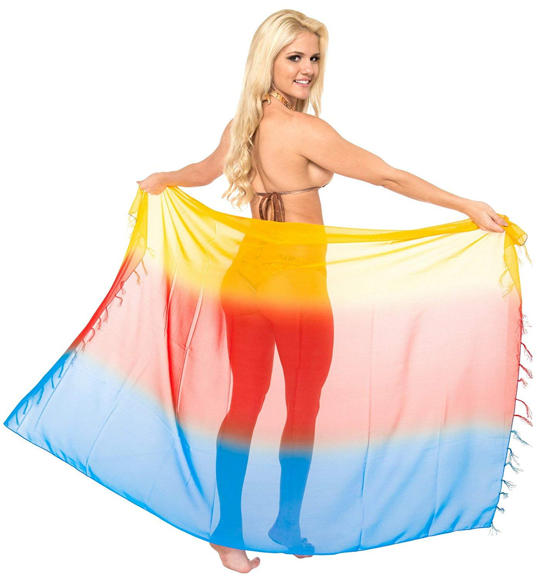 LA LEELA Women's Beach Bikini Cover up Wrap Sarong Jacquard ONE Size