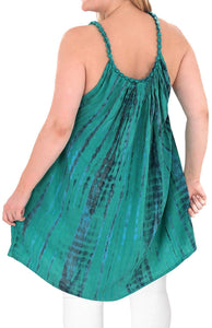 Women's Designer Tunic Beachwear Loose Fit Plus Size Casual Top Green 14 - 18W