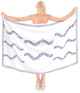 LA LEELA Beach Bikini Cover up Wrap Women Bathing Suit Sarong Solid ONE Size