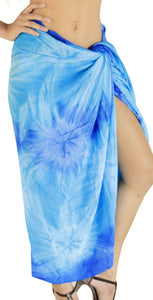 LA LEELA Swimsuit Cover-Up Sarong Beach Wrap Skirt Hawaiian Sarongs for Women Plus Size Short Half Mini I