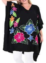 Load image into Gallery viewer, Women&#39;s Beachwear Loose Fit Plus Size Blouse Loose Casual Top Black 14 - 18