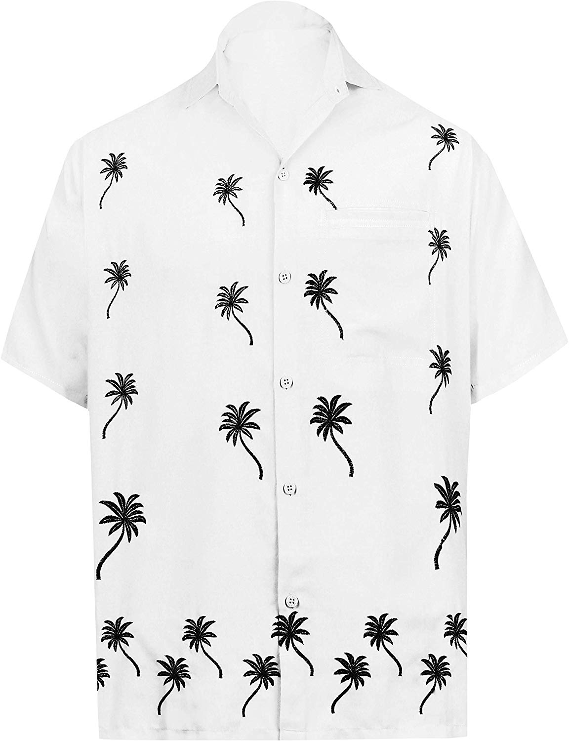 LA LEELA Men's Hawaiian Shirt Fashion Button Down Short Sleeves Holidays Aloha Party Casual Tops Beaches Shirts For Mens XS Brown W814