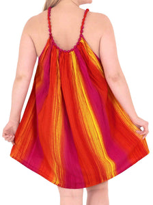 Women's Swimwear Beach LOOSE Hand Tie Dye Purple Evening LOOSE Cover ups Orange
