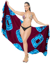 Load image into Gallery viewer, LA LEELA Women Bikini Cover up Wrap Swimwear Sarong Satin_Stripe ONE Size