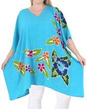 Load image into Gallery viewer, La Leela Beachwear Plus Size Lounger Light tunic Tops Bikini Cover ups Black