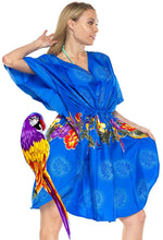 Load image into Gallery viewer, Bikini Cover up Dress Aloha Drawstring V Neck Swimsuit Womens Caftans BeachWear