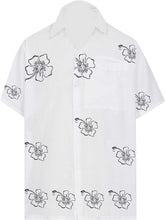 Load image into Gallery viewer, LA LEELA Shirt Casual Button Down Short Sleeve Beach Shirt Men Embroidered 125