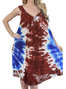 LA LEELA Everyday Essentials Caftan Tunic Tank Summer Beach Dress Swim Cover Up AP