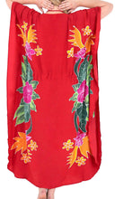 Load image into Gallery viewer, Womens Beachwear Swimwear Rayon Evening Aloha Caftan Loose Cover ups Red