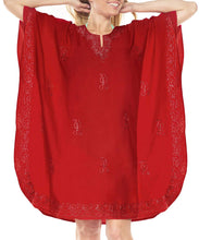 Load image into Gallery viewer, LA LEELA Rayon 01 Solid Women&#39;s Caftan Kimono Nightgown Beachwear Cover up Dress
