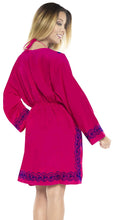 Load image into Gallery viewer, LA LEELA Rayon 01 Solid Women&#39;s Caftan Kimono Nightgown Beachwear Cover up Dress