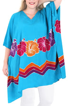 Load image into Gallery viewer, Women&#39;s Beachwear Loose Fit Plus Size Kimono Blouse  Casuals Turquoise 14 - 18