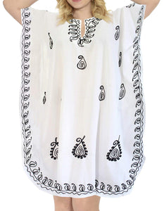 LA LEELA Rayon Solid 01 Women's Kaftan Kimono Nightgown Beachwear Cover up Dress