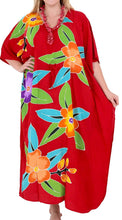 Load image into Gallery viewer, Women&#39;s Beachwear Sleeveless Rayon Cover up Dress Casual Caftans Multi  Red