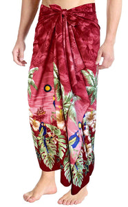 Vintage Casual Aloha Beachwear Wrap Swimwear/Sleepwear Pareo Likre Mens Sarong