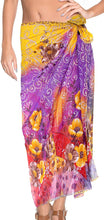 Load image into Gallery viewer, LA LEELA Women Bikini Cover up Wrap Swimwear Sarong Satin_Stripe ONE Size