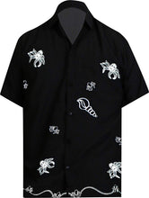 Load image into Gallery viewer, LA LEELA Shirt Casual Button Down Short Sleeve Beach Shirt Men Embroidered 179