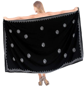 LA LEELA Women's Bikini Wrap Cover up Swimsuit Dress Sarong Solid 3 ONE Size