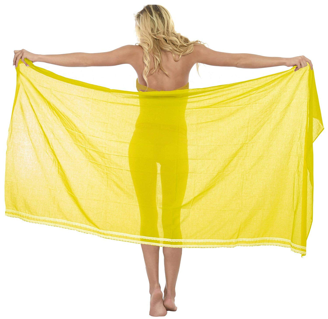 LA LEELA Women's Bathing Sarong Bikini Cover up Wrap Dress Solid ONE Size