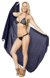 LA LEELA Women Beachwear Sarong Bikini Cover up Wrap Dress Solid 5 ONE Size