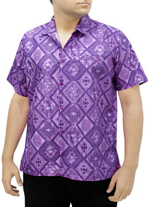 LA LEELA Shirt Casual Button Down Short Sleeve Beach Shirt Men Aloha Pocket 25