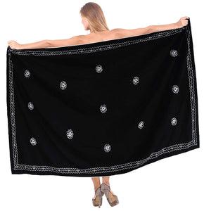 LA LEELA Women's Bikini Cover up Wrap Dress Swimwear Sarong Solid ONE Size